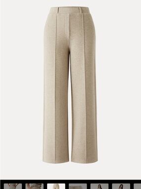 OGL Wide-Leg Tailored Pants in Light Beige
